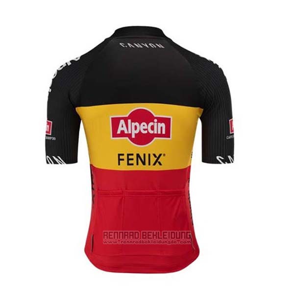 2020 Fahrradbekleidung Alpecin Fenix Shwarz Gelb Rot Trikot Kurzarm und Tragerhose